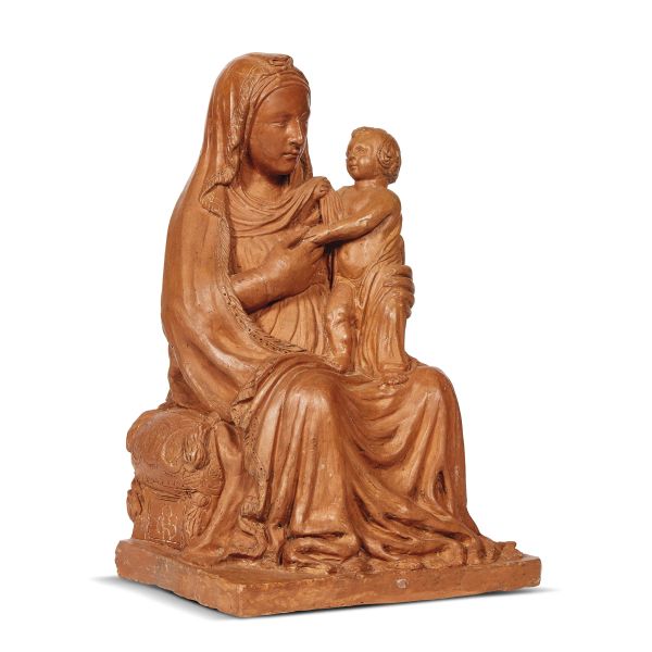 Lombard, 15th century, Madonna and Child, terracotta, 41,5x27,5x23,5 cm