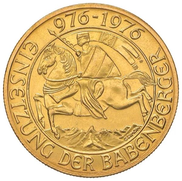 AUSTRIA. MONETA DA 100 SCELLINI 1976 CELEBRATIVA DEL MILLESIMO ANNIVERSARIO DELLA NAZIONE