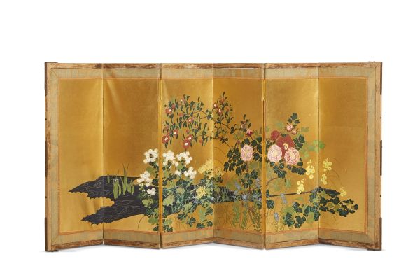 A SMALL GOLDEN SCREEN, GIAPPONE, 19TH CENTURY