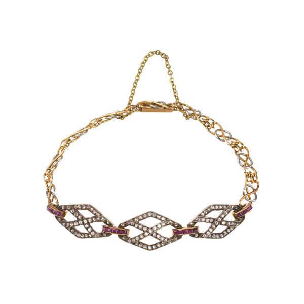 



RUBY AND DIAMOND BRACELET IN GOLD AND SILVER 