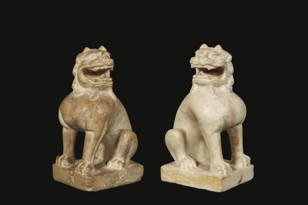 A PAIR OF LIONS, CHINA, TANG DYNASTY (618-709)