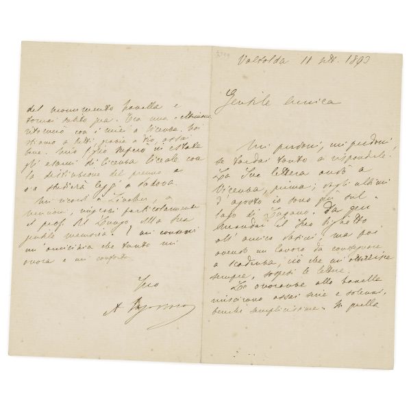 Letter discussing work on the Vicenza-born writer's masterpiece