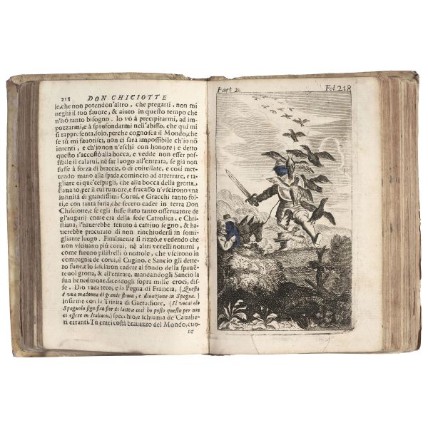 Miguel De Cervantes - (Letteratura spagnola - Illustrati 600)   Cervantes Saavedra, Miguel de.   L&rsquo;ingegnoso cittadino Don Chisciotte della Mancia.   In Roma, Giuseppe Corvo, e Bartolomeo Lupardi, 1677.