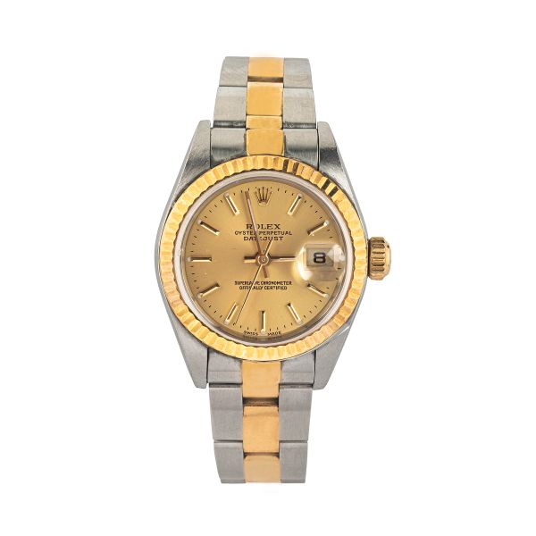 ROLEX DATEJUST LADY REF. 79173 N. K1429XX STAINLESS STEEL AND GOLD WRISTWATCH, 2002