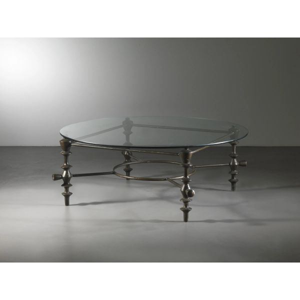 CENTER LOW TABLE, METAL STRUCTURE, GLASS TOP