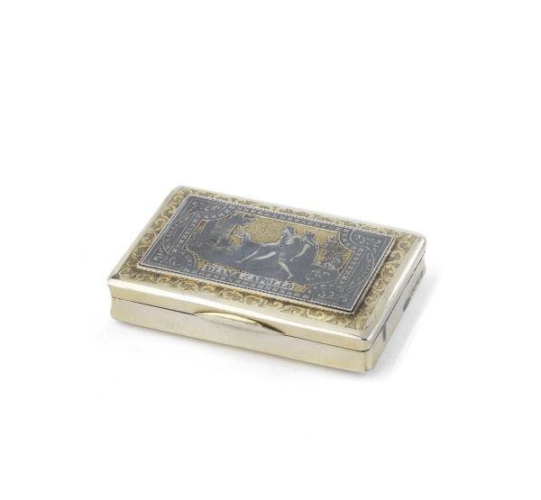 A SILVER AND GILDED SILVER TOBACCO HOLDER, VIENNA, 1833
