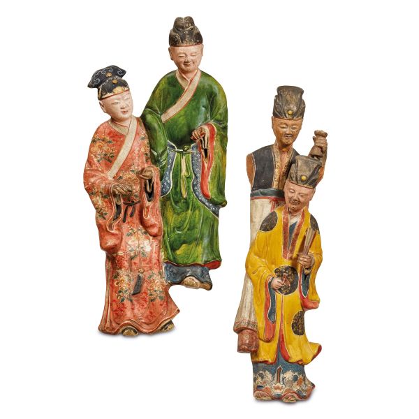 



DUE SCULTURE, CINA, DINASTIA QING, SEC. XIX