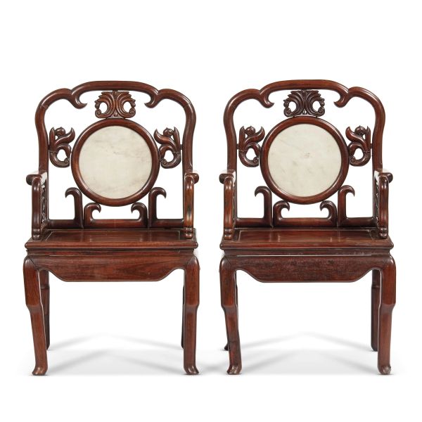 A PAIR OF ARMCHAIRS, CHINA, QING DYNASTY, 19TH CENTURY