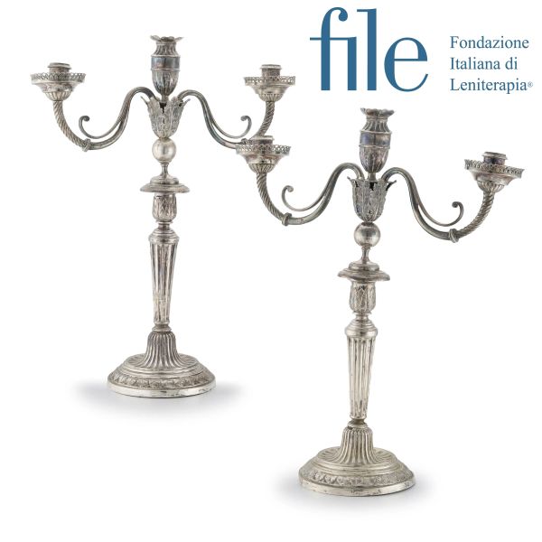 COPPIA DI CANDELABRI, STATI PONTIFICI, SECOLO XIX