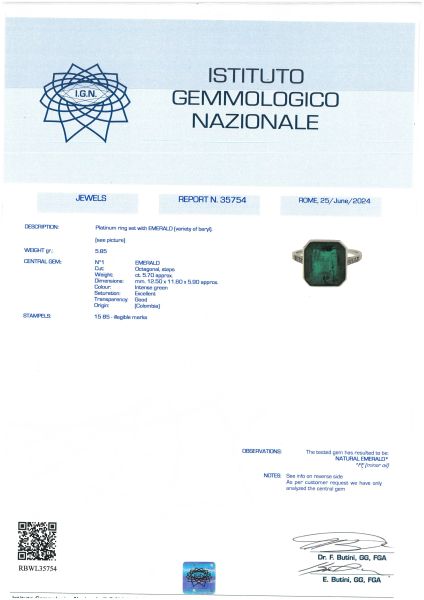 ANELLO CON SMERALDO COLOMBIANO E DIAMANTI