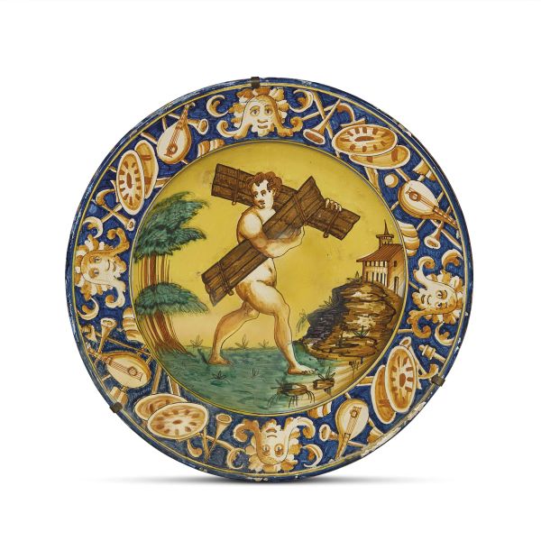 A LARGE DISH, MONTELUPO, LATE 16TH CENTURY