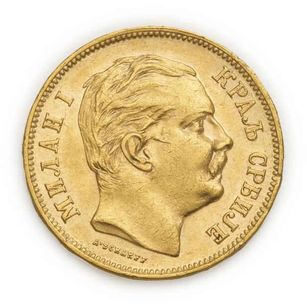 



Milan I Obrenovic (1882-1889) &ndash; 20 Dinara 1882 &ndash; Zecca: Vienna