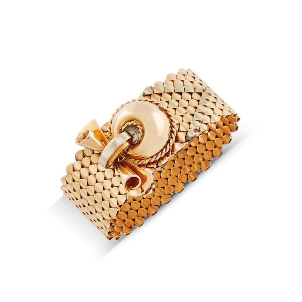 BRACCIALE A NASTRO CON OROLOGIO A SCOMPARSA