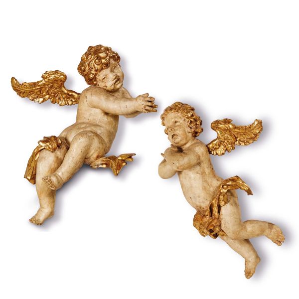 COPPIA DI ANGELI IN VOLO, LIGURIA, SECOLO XVII