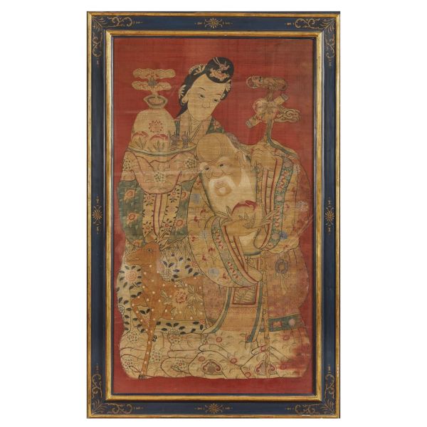 A EMBROIDERED PAINTING, CHINA, QING DYNASTY, 19TH CENTURY