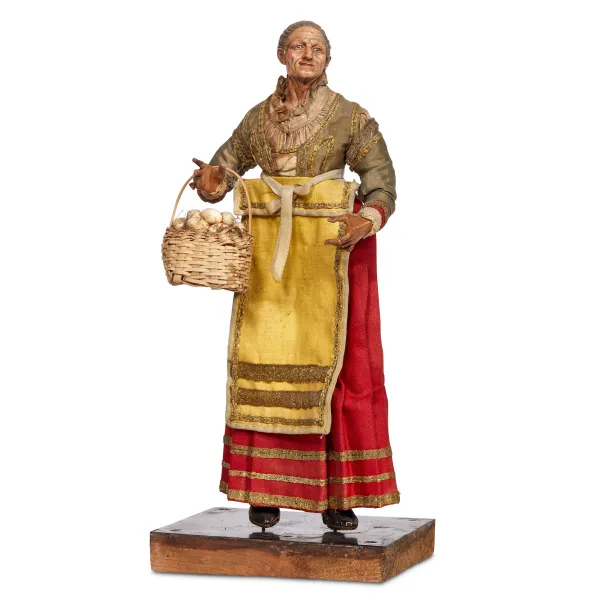 



VECCHIA CON GOZZO E CESTO DI UOVA, NAPOLI, SECOLO XVIII 