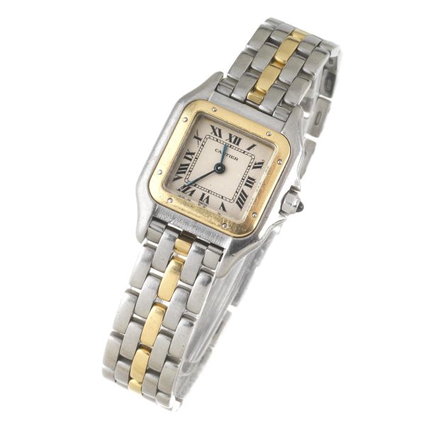 Cartier - CARTIER PANTHERE STAINLESS STEEL AND GOLD WRISTWATCH, 1984