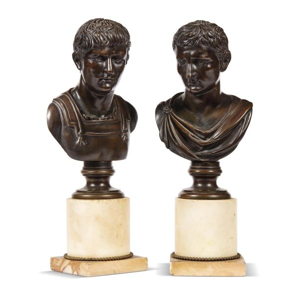 A PAIR OF ROMAN BUSTS, 19TH CENTURY