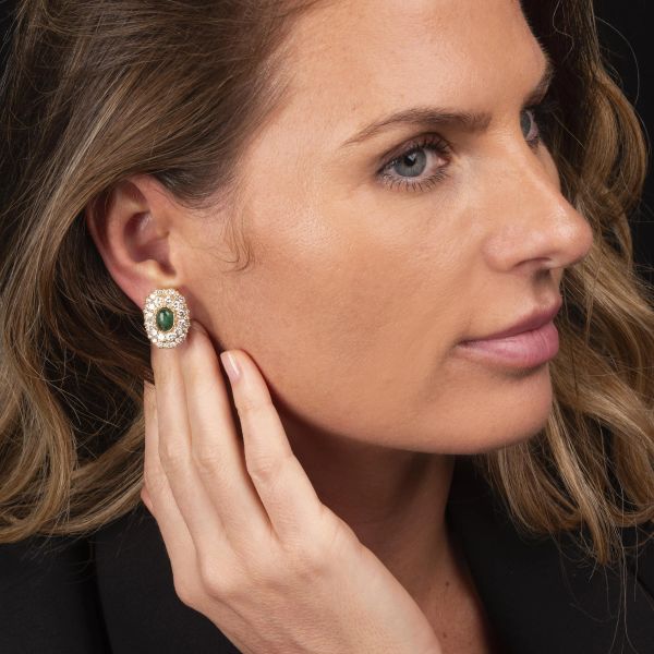 ORECCHINI CON SMERALDI E DIAMANTI