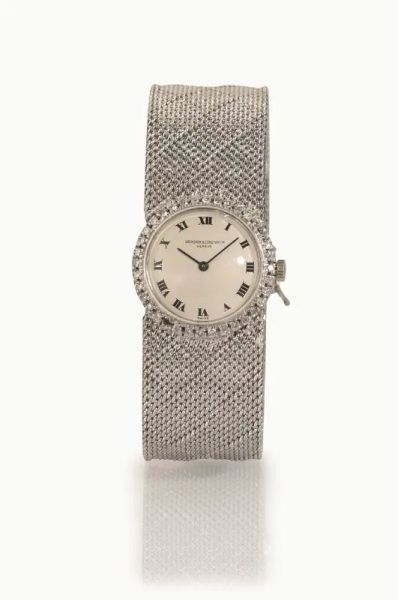  Orologio da polso per signora Vacheron &amp; Constantin, n. 414180, anni '60, in oro bianco 18 kt e diamanti 