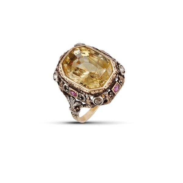 Buccellati - 



BUCCELLATI CEYLON YELLOW SAPPHIRE RING IN GOLD AND SILVER 