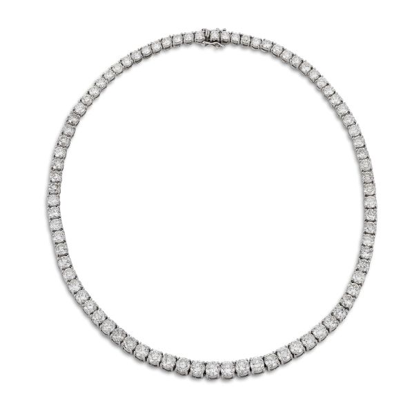 DIAMOND TENNIS NECKLACE IN 18KT WHITE GOLD