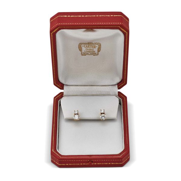 Cartier - CARTIER DIAMOND EARRINGS IN 18KT YELLOW GOLD