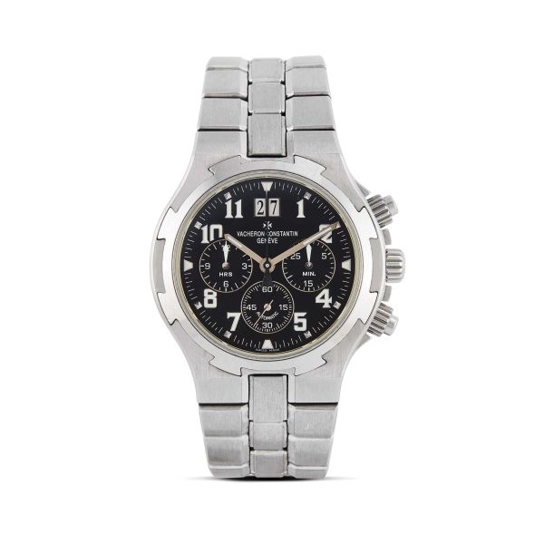 VACHERON OVERSEAS CHRONO REF. 49140 BIG DATE N. 7615XX STAINLESS STEEL WRISTWATCH