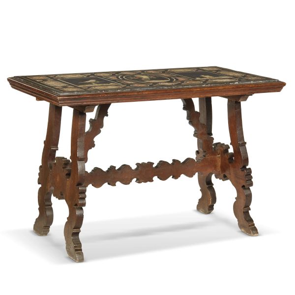 A TUSCAN SCAGLIOLA TABLE TOP, 18TH CENTURY