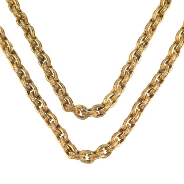 DOUBLE STRAND CHAIN NECKLACE IN GOLD