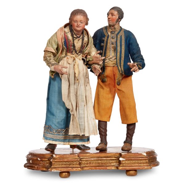 



A YOUNG PEASENT WOMAN AND A PEASANT, NAPLES, 18TH CENTURY