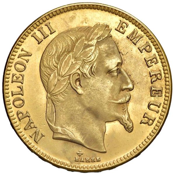 



RIPRODUZIONE DEI 100 FRANCHI 1856 DI NAPOLEONE III