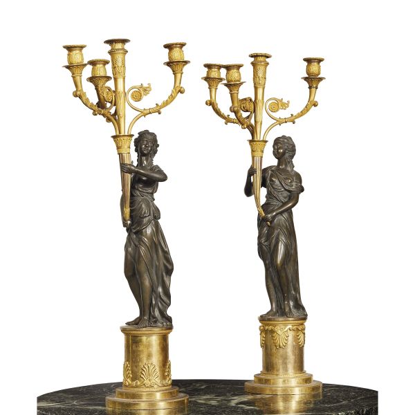 A PAIR OF CANDELABRA, FRANCE, FIRST HALF 19TH CENTURY