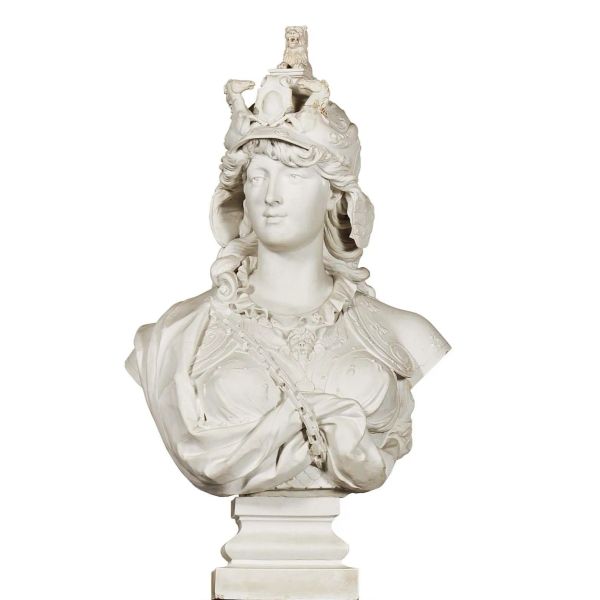 A BUST OF MINERVA, 19TH CENTURY