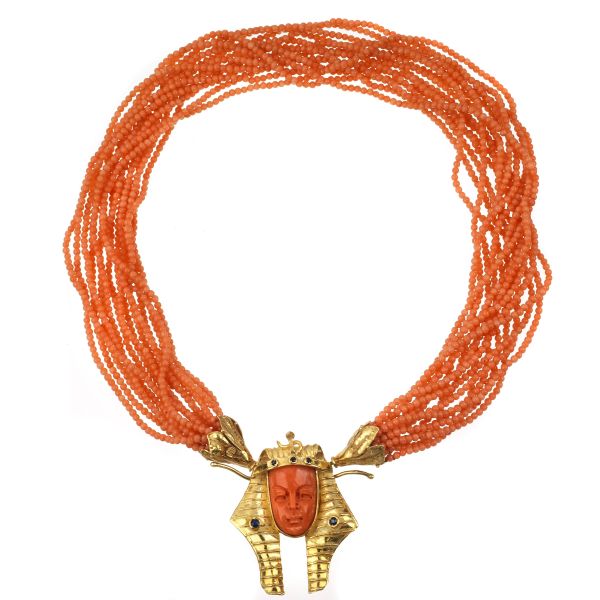 CORAL TORCHON NECKLACE IN 18KT YELLOW GOLD