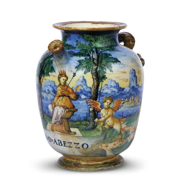 A PHARMACY JUG, URBINO, WORKSHOP OF ORAZIO FONTANA, CIRCA 1565