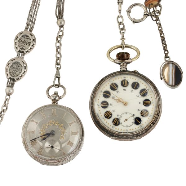 



TWO SILVER POCKET WATCHES