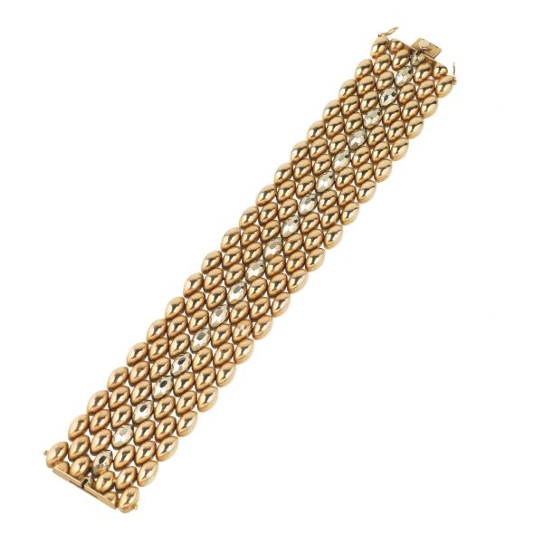 BAND BRACELET IN 18KT TWO TONE GOLD