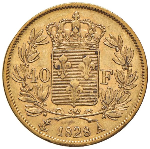 FRANCIA CARLO X (1824-1830) 40 FRANCHI 1828 A