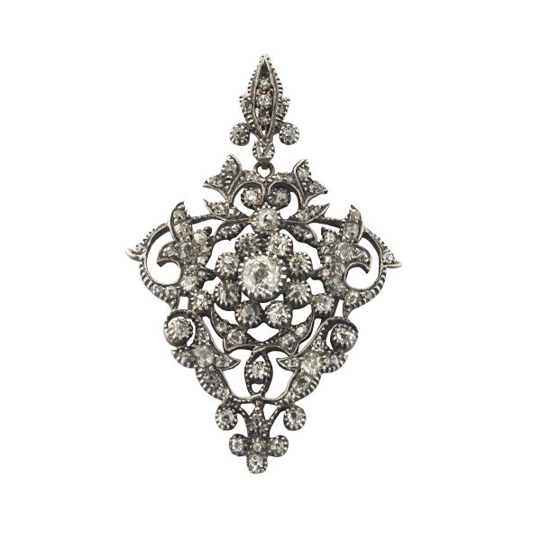 PENDENTE FLOREALE CON DIAMANTI
