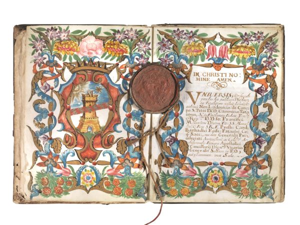      LAUREA - PADOVA. Diploma di laurea in Legge, assegnato a Francesco Solari di Padova mercoled&igrave; 20 settembre 1724. 
