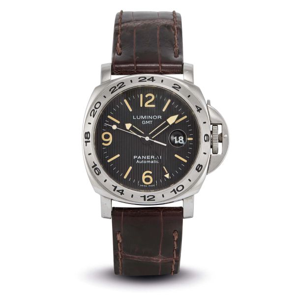 PANERAI LUMINOR GMT REF. PAM00029 - OP6505 SERIES A STAINLESS STEEL WRISTWATCH