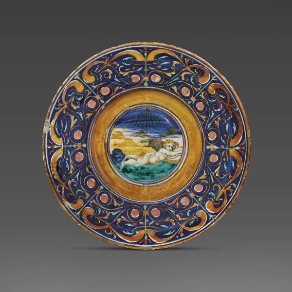 A DISH, GUBBIO, CIRCA 1525-1530