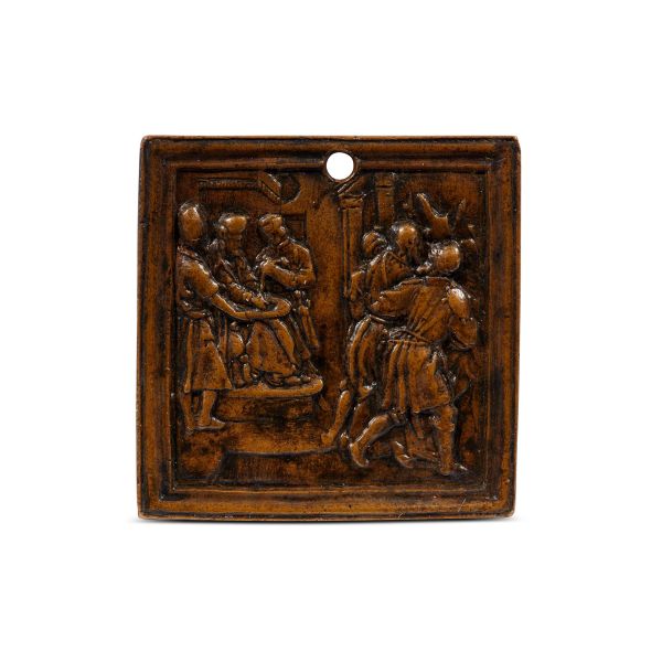



Central Italy, 16th century, Jesus and Pilate, gilted bronze