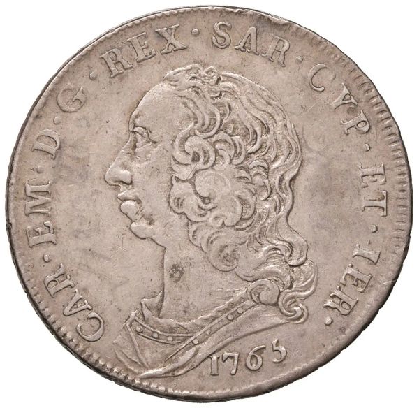 SAVOIA. CARLO EMANUELE III (1730-1773) SCUDO NUOVO DA 6 LIRE 1765 