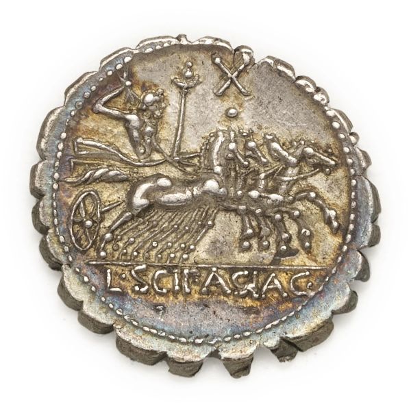 Cornelia - Denario Serrato L. Cornelius Scipio Asiagenus (106 a.C.) - Zecca: Roma