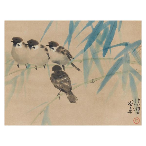 LOTTO DI QUATTRO DIPINTI SU CARTA, CINA, SEC. XX