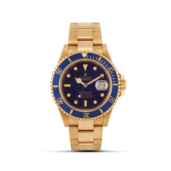 Rolex - 



ROLEX SUBMARINER REF. 16618 N. E6772XX YELLOW GOLD WRISTWATCH, 1991