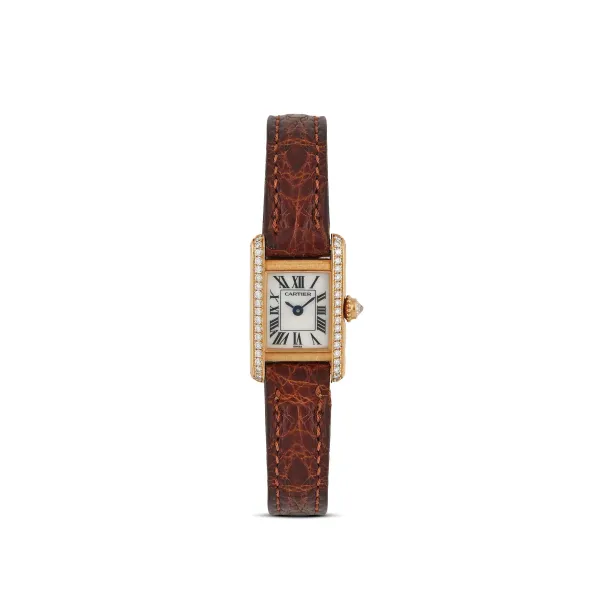 Cartier - CARTIER MINI TANK MOP DIAL YELLOW GOLD LADY'S WATCH