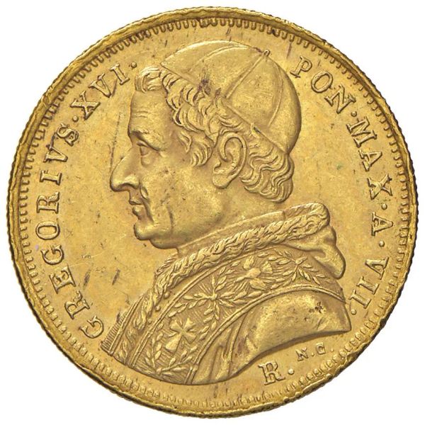      ROMA. STATO PONTIFICIO. GREGORIO XVI (1831-1846) 10 SCUDI 1837 an. VII  